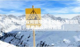 苹果怎么开应用锁苹果手机怎么加密软件「苹果怎么开应用锁」
