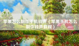 苹果怎么制作手机铃声（苹果手机怎么制作铃声教程）