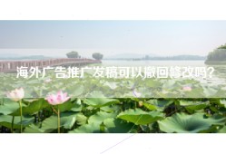 海外广告推广发稿可以撤回修改吗？