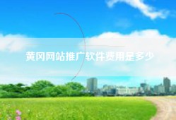 黄冈网站推广软件费用是多少