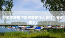 拼多多新用户需要满足什么条件？有何要求？
