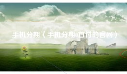 手机分期（手机分期0首付的官网）