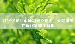 江宁区企业市场制高点抢占，关键词推广优化策略全解析