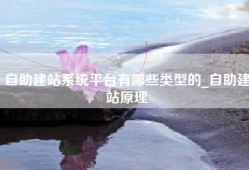 自助建站系统平台有哪些类型的_自助建站原理
