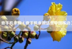 查手机余额（查手机余额话费中国移动）