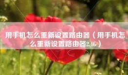 用手机怎么重新设置路由器（用手机怎么重新设置路由器2.4G）