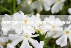 魔兽世界手机令牌（魔兽世界手机令牌手机换了怎么更换）