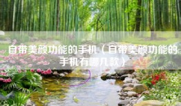 自带美颜功能的手机（自带美颜功能的手机有哪几款）