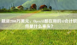 融资2800万美元，OpenAI都在用的AI会计软件是什么来头？