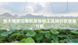 各大搜索引擎收录各种主流域名收录量分析