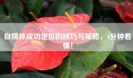 自媒体成功定位的技巧与策略，4分钟看懂！