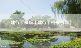 建行手机版（建行手机版官网）