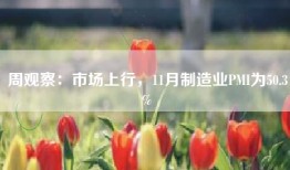 周观察：市场上行，11月制造业PMI为50.3%