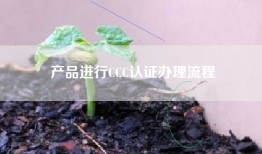 产品进行CCC认证办理流程