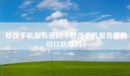 修改手机服务密码（修改手机服务密码可以防爆吗）