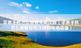 苹果手机怎么查看充电次数（苹果手机怎么查看充电次数和电池容量）