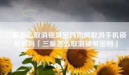 三星怎么取消锁屏密码如何取消手机锁屏密码「三星怎么取消锁屏密码」
