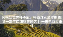 阿根廷世界杯夺冠，梅西球衣全球断货！又一淘宝店铺宣布闭店｜ 一周电商大事件