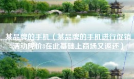 某品牌的手机（某品牌的手机进行促销活动降价8在此基础上商场又返还）