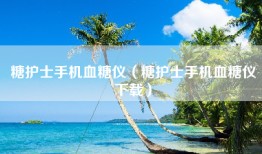 糖护士手机血糖仪（糖护士手机血糖仪下载）