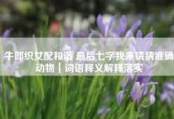 牛郎织女配和谐 最后七字我来猜猜准确动物｜词语释义解释落实
