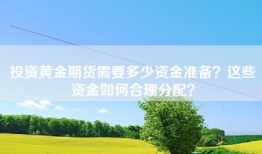 投资黄金期货需要多少资金准备？这些资金如何合理分配？