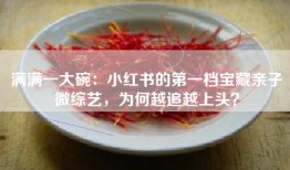 满满一大碗：小红书的第一档宝藏亲子微综艺，为何越追越上头？
