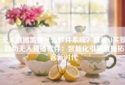 无人直播需要什么软件系统？最新AI实景自动无人直播软件：智能化引领直播拓客新时代