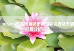 2022-2026年高端童装市场现状调查及发展前景分析报告