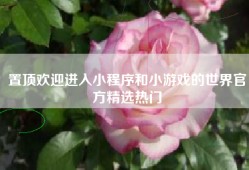 置顶欢迎进入小程序和小游戏的世界官方精选热门