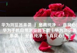 华为浏览器来袭 ｜ 是真纯净 · 真良心！华为手机自带浏览器下载「华为浏览器来袭 ｜ 是真纯净 · 真良心！」