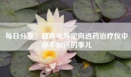 每日分享：超声电导定向透药治疗仪中你不知道的事儿