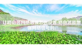 让路由器网络增强怎么设置(路由器能增强网络信号吗)