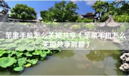 苹果手机怎么关掉共享（苹果手机怎么关掉共享屏幕）