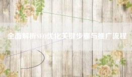 全面解析SEO优化关键步骤与推广流程