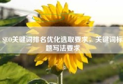 SEO关键词排名优化选取要求，关键词标题写法要求