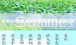 谷歌SEO指南,详细分析关键词布局的艺术