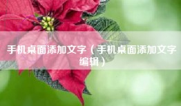 手机桌面添加文字（手机桌面添加文字编辑）