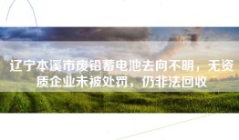 辽宁本溪市废铅蓄电池去向不明，无资质企业未被处罚，仍非法回收