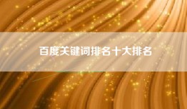 百度关键词排名十大排名