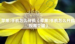 苹果7手机怎么开机（苹果7手机怎么开机按哪个键）