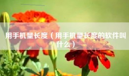 用手机量长度（用手机量长度的软件叫什么）