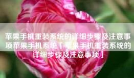苹果手机重装系统的详细步骤及注意事项苹果手机系统「苹果手机重装系统的详细步骤及注意事项」