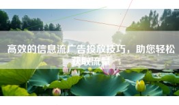 高效的信息流广告投放技巧，助您轻松获取流量