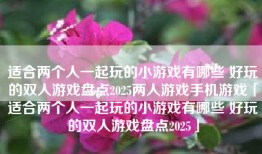 适合两个人一起玩的小游戏有哪些 好玩的双人游戏盘点2025两人游戏手机游戏「适合两个人一起玩的小游戏有哪些 好玩的双人游戏盘点2025」