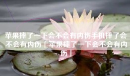 苹果摔了一下会不会有内伤手机摔了会不会有内伤「苹果摔了一下会不会有内伤」