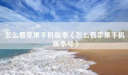 怎么看苹果手机版本（怎么看苹果手机版本号）