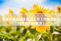 苹果手机自动关机怎么办（苹果手机自动关机如何解决）
