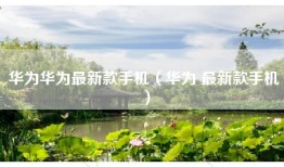 华为华为最新款手机（华为 最新款手机）
