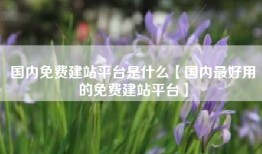 国内免费建站平台是什么【国内最好用的免费建站平台】